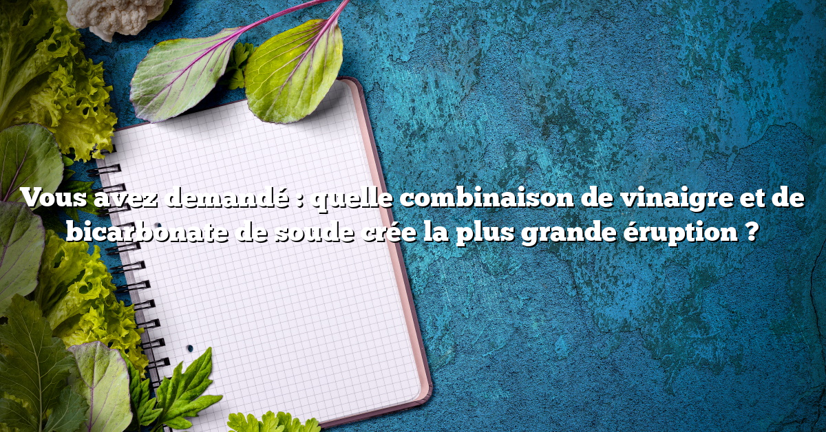Vous avez demandé : quelle combinaison de vinaigre et de bicarbonate de soude crée la plus grande éruption ?